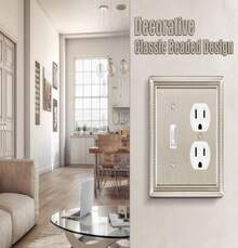 Henne Bery Sunken Pearls Heavy Duty Decorative Wall Plate Switch Plate Outlet Cover (Double Toggle, Antique Brass) - ColorV - View 4