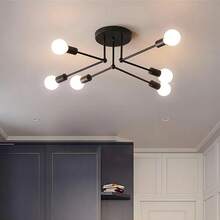 1 pieza Lámpara de techo de hierro, Lámpara de araña de cabezales múltiples para dormitorio, pasillo, corredor, sala de estudio, entrada. No incluye bombillas - Lámpara de poste de aluminio - Ver 5