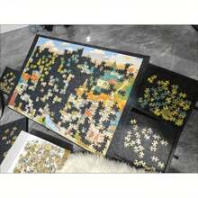 Portable Lightweight Puzzle Table That Holds 500 Pieces, With 4 Sorting Trays, Adjustable Angle Stand, Perfect For Puzzling Anytime, Ideal For Weekend Leisure, Felt-Integrated Puzzle Board, Great Gift For Father's Day And Mother's Day, Suitable For Friends And Family - Dark Grey - View 4