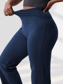 Plus Size Warm Thick Women Yoga Pants, Wide Leg Comfortable Loose Straight Casual Jogging Sports Leggings, Multi-Pocket Warm Women Trousers