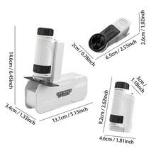 Children's Microscope, Featuring 300X, 600X, And 1200X Magnification Lenses With LED Illumination. Educational Science Kit, STEM And Science Toy, Suitable For Boys And Girls Aged 6 And Up. School Learning Supplies, Children's Birthday Gift, Christmas Present. - Multicolor - View 10