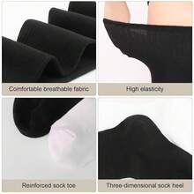 Plus Size Thigh High Socks For Women Cotton Boot Femboy Thigh High StocFKings Striped Over Knee High Socks Leg Warmers{Inchcolor_nameinch:Inch1PairPlusSize:Blackinch} - 黑色 - 查看 6