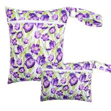 Bolsa impermeável reutilizável para roupas de banho, viagens, praia, piscina, banho, fraldas, roupas de ginástica e ioga sujas, artigos de higiene pessoal e para guardar itens na creche. Possui um bolso com zíper (tamanhos P e M).