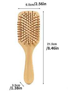 竹制发梳，天然木质防静电梳，适用于头发和头皮，对抗静电的造型工具 - 彩色 - 查看 9