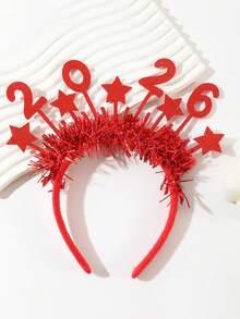 1 Stück 2026 Neujahrshaarband für Mädchen, glitzerndes Haarband in Gold und Silber mit Sternen, Haarreifen für Kleinkinder, Neujahrsfest Party Kopfschmuck, Feiertags-Haarschmuck, Mädchen Haraccessoires