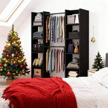 Perchero Multifuncional Clóset -Nuevo Organizador de Clóset y Ropa-Montaje Fácil - Negro - Ver 1