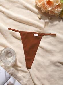 Set da 5 pezzi di mutandine da donna a vita bassa, in cotone tinta unita e a righe, sottili, con etichetta a logo, sexy e confortevoli