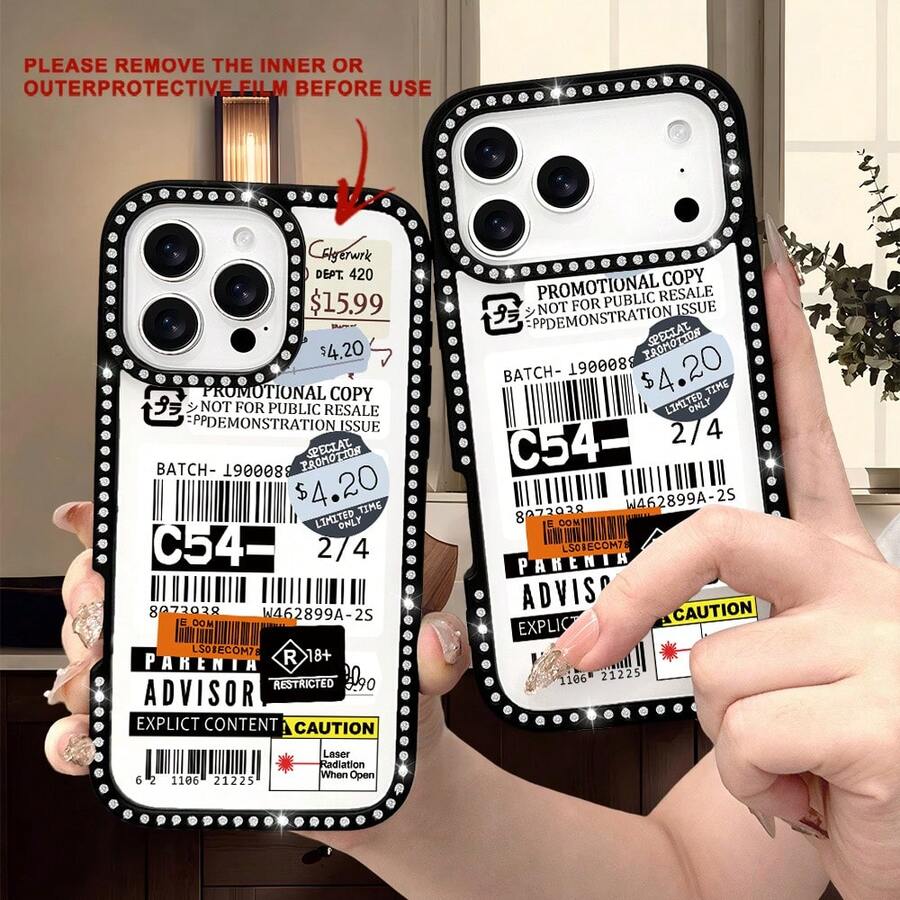 Una custodia per telefono stupefacente e reversibile, tempestata di diamanti, compatibile con 17, 16, 15 Pro, 14, 14 Plus/14 Pro Max, 13, 13 Pro, 12 Pro, 11 Pro, Pro Max Series. Custodia morbida antiurto e antimacchia, design unisex, protezione da cadute, telefono alla moda - Rosa - Visualizzare 1