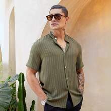 Kit Of 4 Men's Casual Short-Sleeve Shirts With Mandarin Collar, Comfortable Fabric, Year-End Promotional Combo - 彩色 - 查看 6