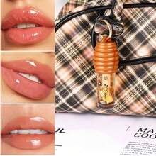 Gloss Labial Hidratante Honey Lip Oil 3,5ml  Jojoba + Vitamina E | Brilho Natural, Primer, Antirressecamento - Qiu presentes - Mel - Visão 4