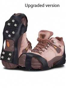 1 Pair Winter Anti-Slip Rubber Shoe Spikes, Unisex Ice Traction 10-Teeth Crampons, For Snow And Ice, Black, Easy To Install, For Outdoor Safety, Winter Traction, Ice Grip Spikes, Simple Installation, Non-Slip Material, High Friction Rubber Cleats, Traction Anti-Slip Spikes, For Walking On Ice, Outdoor Workers, Shoe, Spring Summer Picks, Brides Maid Gifts, Room, Bedroom Decor, Bedroom Decor, Beach, Travel, For Men, For Women, Vacation, Women's Day, Travel Essentials, Wedding Favors, Y2k, Bedroom, Car Accessories Women, Kitchen Decor,Cute Stuff - Multicolor - View 6