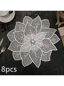 4/6/8/12 miếng lót ly PVC mạ vàng hình hoa cát tường lớn - Chỉ giặt tay - Miếng lót ly bằng vải không dệt dùng cho bàn ăn và nhà bếp - Nhiều màu - Xem 12