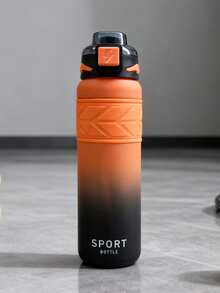 1个1000毫升/32盎司大容量磨砂吸管杯，闪电图案杯盖，时尚美观，配有吸管和提手，防漏，多种颜色可选，适合户外运动、短途旅行、跑步、健身、节日送礼