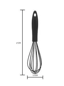 10" & 12" Black Silicone Whisk Set - For Cooking, Blending, Whisking, Beating, Stirring