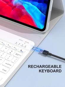 适用于 iPad A16（第 11/10 代）、iPad Air 10.9（第 4/5 代）、iPad Air 11（M2/M3）、iPad Pro 11（第 7/8/9 代，10.2 英寸）、iPad Mini 6/7 的 360° 旋转无线蓝牙键盘保护套，内置 150mAh 电池，采用 PMMA 和 PU 皮革材质，灰色。