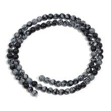 1 chuỗi đá quý Obsidian dạng bông tuyết tự nhiên 4mm 6mm 8mm 10mm 12mm hạt tròn rời dùng làm đồ trang sức - thạch cao - Xem 8