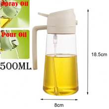 1pc 200/500ml Spray Oil Sprayer Bottle Spray Oil Dispenser Oil Jar Cruet BBQ Kitchen Baking Roasting Picnic Kitchen Tool - xanh lá cây 500ml - Xem 10
