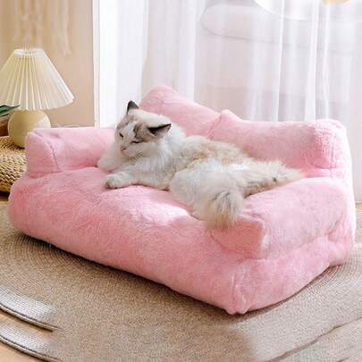 1 Pieza Sofá Cama Universal Para Mascotas De Las 4 Estaciones, Extraíble y Lavable, Cama Para Gatos, Cama Para Perros, Cama Acogedora Para Todas Las Estaciones, Pelaje No Adherente, Material De Esponja, Gatitos y Perros Pequeños