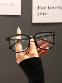 1pc Plastic Geometric Full Frame Accessories Modern Simple Style Men Clear Glasses For Daily Life Office Outfit Bachelorette Party Back-To-School Essentials Appointment Outfits Weekend Outfit Outdoor Casual Activities Suitable For All Face Shapes