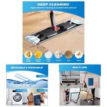 Reusable Microfiber Mop Pads Compatible With O Cedar H2prO Flat Mop System, H2prO Flat Mop Pads, Flat Mop Refills Flat Mop Heads Replacements Floor Cleaning, Washable, 4 Pack - 4 Pack - 查看 1