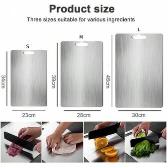 Pack Stainless Steel Board - 100% Pure SUS304 Double Sided Chopping Boards For Kitchen, Dishwasher , Ideal For Meat,...