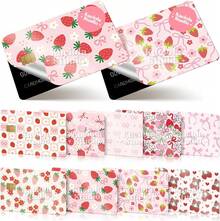 Kaciola Studio 9PCS Credit Card Skin Stickers, Blue Flowers Bow Debit Card Skin Cover Waterproof Removable Decal Cover Set For Transportation Debit Gifts Women (Blue Flowers) - Credit Card SkinStrawberry Bow - 查看 1