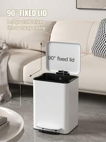 1pc 3.17 Gallon Stainless Steel Pedal Trash Can, High-End Luxury, Durable Anti-Fingerprint, Spray Painted, Manually Fixable 90 Degree, Storage For Home Garbage Collection, Suitable For Kitchen, Bathroom, Living Room, Simplifies Garbage Collection, Odor-Proof Garbage Container