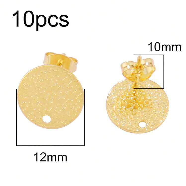 10个不锈钢耳钉底座，几何圆形耳钉连接器，适用于DIY耳环首饰制作材料和配件 - 10件#耳環 - 查看 23