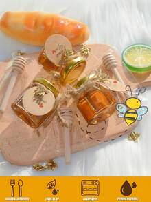 Frasco De Vidrio Mini Miel Hexagonal Con Tapa 45 Ml 24 Pcs - transparente - Ver 5