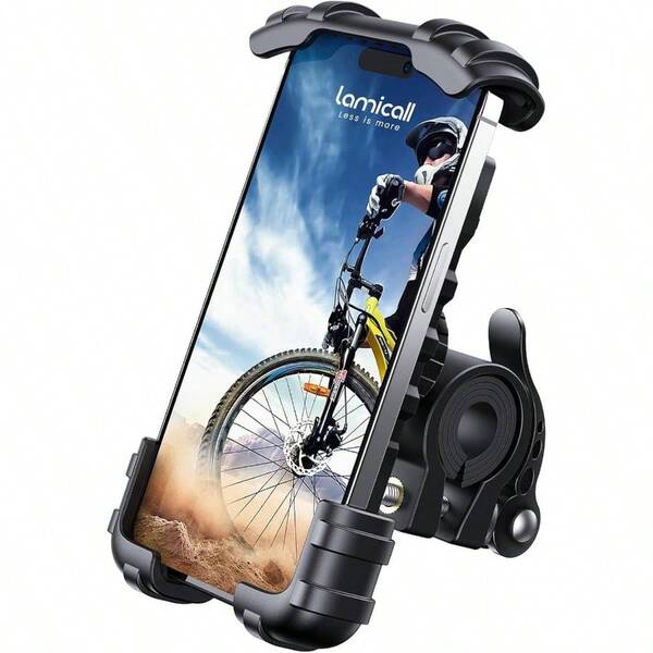 Bike Phone Mount, Motorcycle Phone Holder - Motorcycle Cell Phone Mount Clamp Handlebar, Cycling Mount 17 Pro, 16 Pro 15 Pro S24 Ultra S25, 4.6. 8 Inch Smartphone