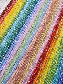 3mm 1strand 130pcs Natural Stone Round Faceted Spinel Cut Multicolor Glass Beads For Jewelry Making DIY Necklace Bracelet - 3x3mm Colored Glass Beads - View 7