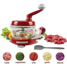 Multi-Function Manual Food Processor For Home Kitchen Use: Efficient Meat Grinder Vegetable Chopper Slicer Spinner And Dicer Ideal For Fruits Herbs Lettuce And Fresh Salad Ingredients - Đa - Xem 4