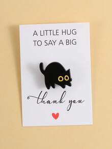 5 piezas Broche mini de vacaciones, tarjetas de abrazos, accesorios de ropa - Regalos, gatos lindos, pequeños regalos y patrones diarios - Negro - Ver 10