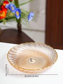 1个花形多尺寸托盘，PET材质，不易碎，可重复使用，适用于各种节日、派对、宴会、客厅桌面收纳 - 琥珀色 - 查看 14
