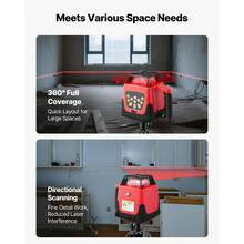 Rotary Laser Level Kit, 1650ft 360-Degree Self Leveling Red Horizontal Laser Transit,With Tripod,Receiver,Remote Control, Scale,Toolcase, IP66 Waterproof, 0.80in/100ft Precision For Construction - 查看 6