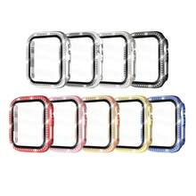 EIGIIS 1 pieza Carcasa de reloj inteligente con diamantes de imitación compatible con Apple Watch Series 9/8/7 y Ultra, disponible para 45mm y 49mm, con un solo cristal brillante de diamante de imitación, parachoques ultrafino y cubierta protectora completa para mujeres y niñas