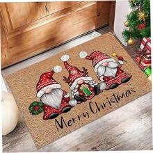 1PC Floor Mat--Merry Christmas Santa Claus Design Floor Mat, Non-Slip Decorative Doormat For Indoor Outdoor Home Entrance, Festive Holiday Carpet Rug For Living Room Bedroom--MatSoft, Comfortable And Easy To Clean, Suitable For Hallway Bathroom, Bedroom, Kitchen, Porch, Laundry Room, RV Outdoor Decoration Holiday Decoration Three Sizes Available Halloween Door Decor Fall Decorations For Home - Multicolor - View 2