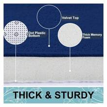 Memory Foam Bath Mat 30x20, Extra Soft And Absorbent Bathroom Mats, Non Slip Washable Carpet For Floor, Shower And Tub, Navy Blue - 多色68 - 查看 2