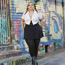 Plus Size Thigh High Socks For Women Cotton Boot Femboy Thigh High StocFKings Striped Over Knee High Socks Leg Warmers{Inchcolor_nameinch:Inch1PairPlusSize:Blackinch} - 黑色 - 查看 5
