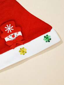 1pc Women's Christmas Hat With Snowman Decoration, Ideal For Christmas