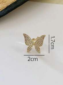 极简奢华蝴蝶耳夹，女士无耳洞耳夹，优雅耳环