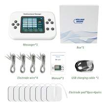 Smart Four-Channel Output 15 Modes 30 Intensities TENS Unit Rechargeable With 8Pcs Reusable Electrode Pads 2000mAh EMS Large Screen Muscle Stimulator Independent Control Full Body Relax - Multicolor - View 13