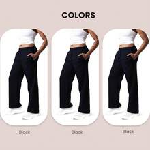 3 Pack Women's Wide Leg Sweatpants Workout And Yoga (Plus Sizes Available) ZQZF - 黑色 / 黑色 / 黑色 - 查看 2