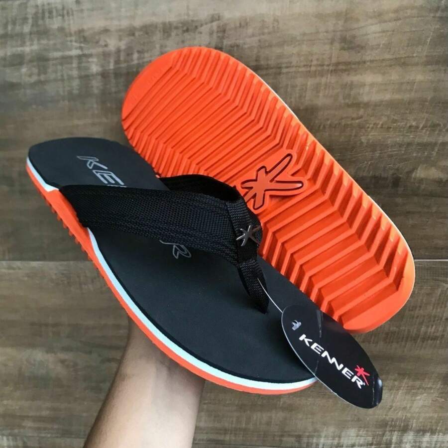 Chinelo Kener Sandália Nk6 PRO Original Masculina Varias Cores - Melhor Qualidade Envio 24h ! - Laranja - Visão 1