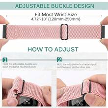 2 Pack Elastic Watch Band Compatible With Redmi Watch 5 Active/Redmi Watch 5 Lite/Garmin Vivoactive 4/Venu 3/Venu 2, 22mm Quick Release Nylon Adjustable WristBands For Women Men{Inchcolor_nameinch:InchBlack+PinkFSandssinch} - Black+PinkFSandss - 查看 5