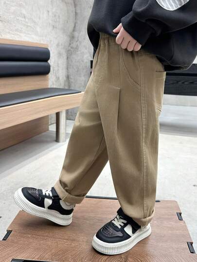 男童休闲直筒裤，春秋