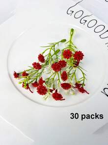 30 支仿真软橡胶满天星人造花，可用于 DIY 发夹、花环、服装配饰、婚礼花艺布置、摄影道具、装饰花卉 - 彩色 - 查看 15