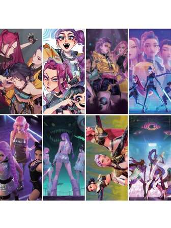 1套卡通动漫人物KPOPPP壁纸，多样原创彩色壁画装饰时尚贴纸展示派对装饰