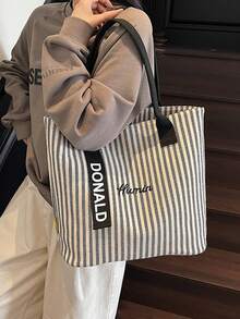 Túi xách đeo vai màu tương phản thời trang, đa năng khi đi làm - màu đen - Xem 3