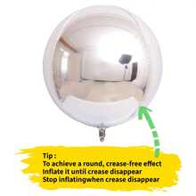 36pcs Silver Polyester Film Balloons (32-Inch, 22-Inch, 15-Inch), Large 4D Giant Round Foil Balloons, Large Mirrored Metallic Balloons, Suitable For Birthday Party Gender Reveal Supplies, Balloon Decorations, Large Foil Happy Birthday Balloons, Bubble Balloons, Halloween Balloons, Bow Balloons, Event Supplies, Party Decorations, Mirror Effect, Glossy Surface, Lightweight Balloons, Decorative Balloons, Event Organizers, Birthday Celebrations. - Bạc - Xem 3